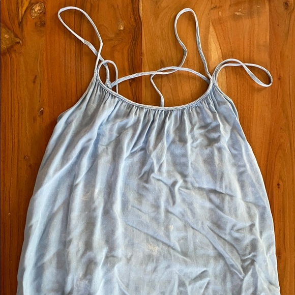 Acid wash Chambray a line ruffle dress - Picture 2 of 7